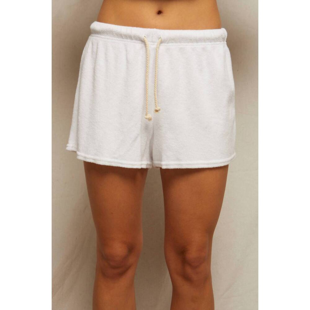 NWT perfectwhitetee White High Waist Terry Cloth/Loop Terry Shorts